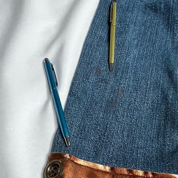 J. Jill Stretch Denim Jacket With Jewels & Metallic Gold Pattern Women's Size S - Picture 15 of 16